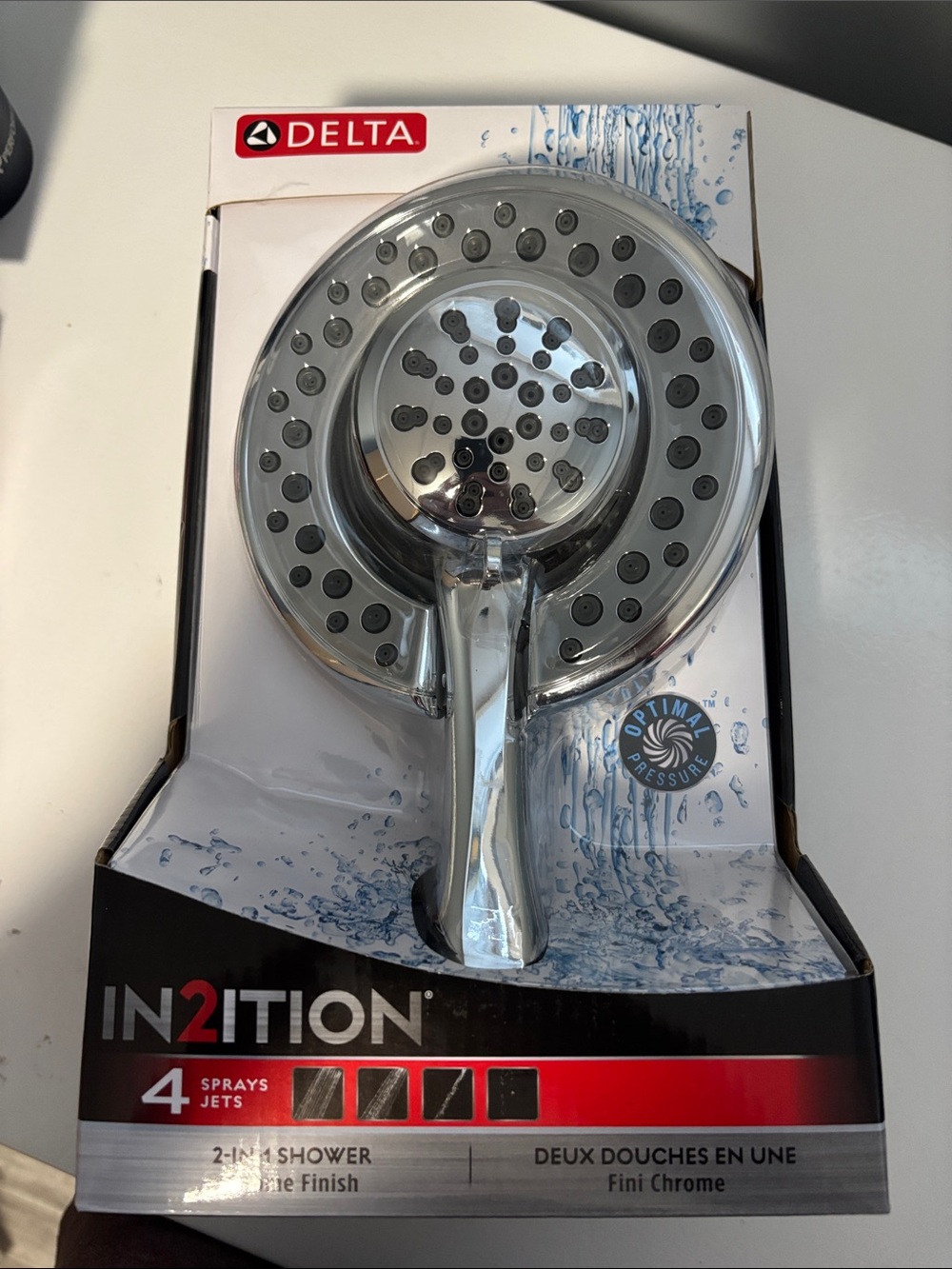 Delta Chrome Multi-Function Handheld Shower Head - Silver/Gray
